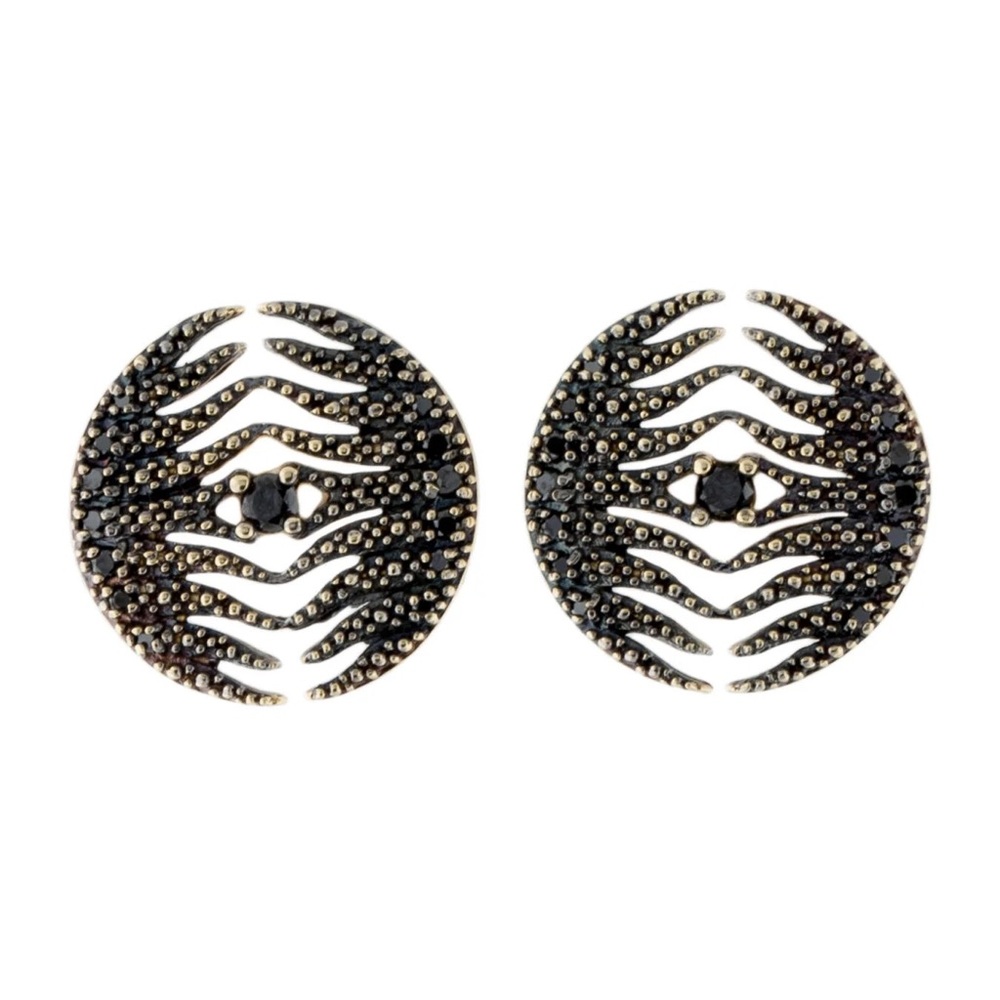 Mizuki 14K diamond feather earrings